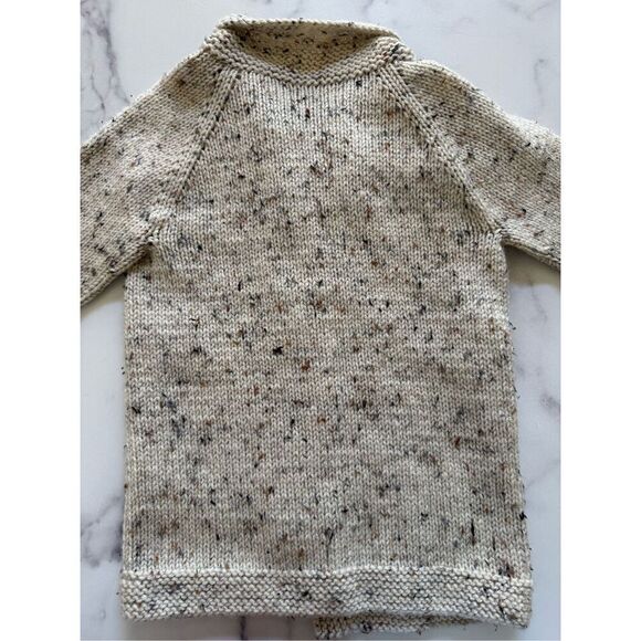 Kids oatmeal button up grandpa vintage knit unisex cardigan sweater academia - Picture 4 of 4